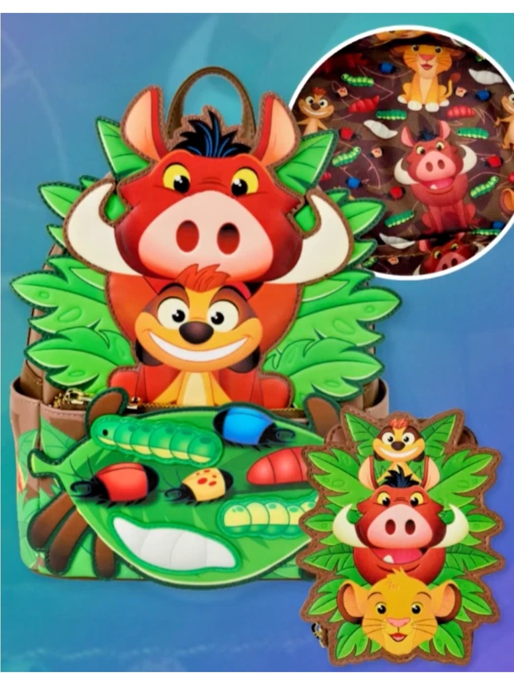 Loungefly The Lion King Exclusive Hakuna Matata Grubs Mini Backpack & Wallet